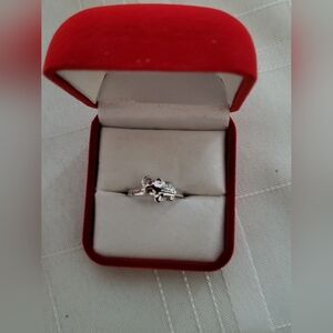 Elegant Sterling Silver Elephant Ring with Cz Ruby Eye Accent. New Never Worn
